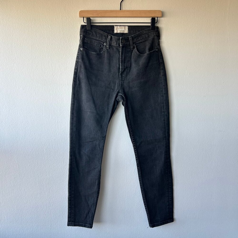 Everlane High-Rise Ankle Jeans Washed Black Size 26 Women’s Ankle Cut Stretch - Picture 2 of 9